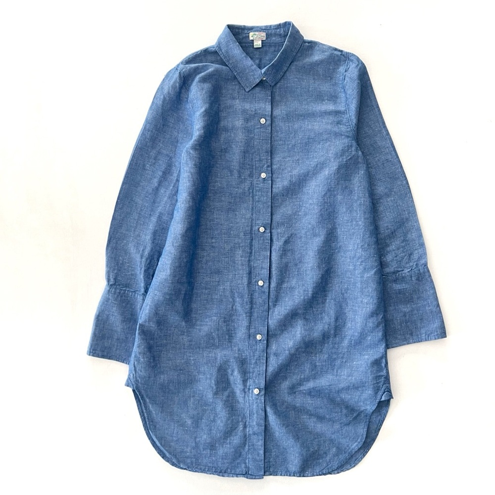 J. Crew Classic-Fit Beach Shirt in Linen-Cotton Blend Size XS
